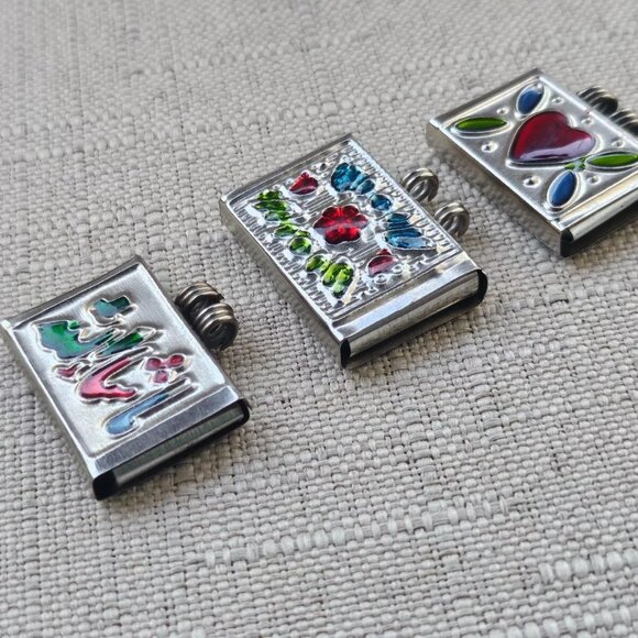 Lot of Taweez Pendant Necklace Fashion Jewelry Silver Tone Tabej Set of 3 Handm - Picture 4 of 9